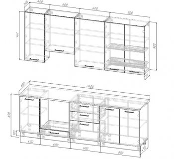 Кухонный гарнитур Старое дерево МДФ 2400 мм Sanvut в Невьянске - nevyansk.mebel-e96.ru