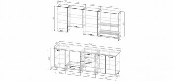 Кухонный гарнитур Элеганция 2400 мм Sanvut в Невьянске - nevyansk.mebel-e96.ru