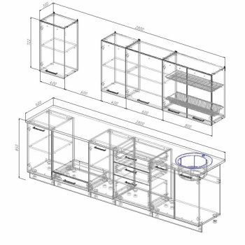 Кухонный гарнитур Латте 2800 мм в Невьянске - nevyansk.mebel-e96.ru