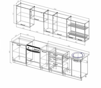 Кухонный гарнитур Трансильвания 3000 мм в Невьянске - nevyansk.mebel-e96.ru