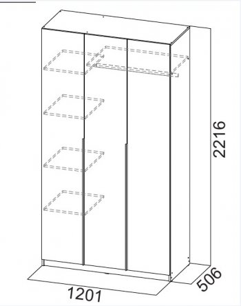 Шкаф 1200 мм ШК-5 графит (СВ) в Невьянске - nevyansk.mebel-e96.ru