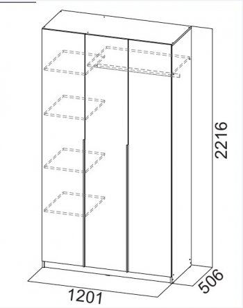 Шкаф 1200 мм ШК-5 с антресолью графит (СВ) в Невьянске - nevyansk.mebel-e96.ru