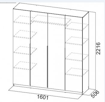Шкаф 1600 мм ШК-5 с антресолью белый (СВ) в Невьянске - nevyansk.mebel-e96.ru