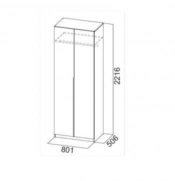 Шкаф 800 мм ШК-5 с антресолью графит (СВ) в Невьянске - nevyansk.mebel-e96.ru