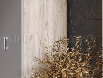 Шкаф 900 мм 2-х ств. штанга+полка дуб крафт серый/кашемир (Миф) в Невьянске - nevyansk.mebel-e96.ru