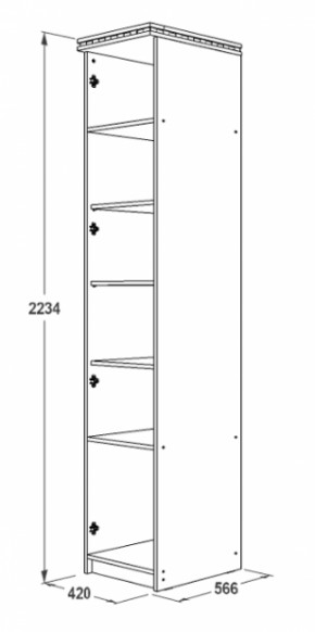 Шкаф 1-но дверный для белья Ольга-13 в Невьянске - nevyansk.mebel-e96.ru