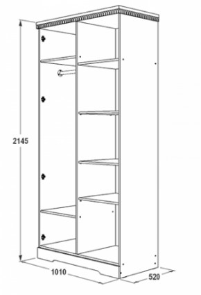 Шкаф 1000 мм для одежды и белья Ольга-12 МДФ в Невьянске - nevyansk.mebel-e96.ru