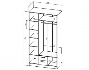 Шкаф 3-х створчатый Коста-Рика 1200 мм (Лин) в Невьянске - nevyansk.mebel-e96.ru