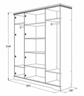 Шкаф 1800 мм для одежды и белья Ольга-12 МДФ в Невьянске - nevyansk.mebel-e96.ru