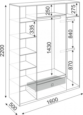 Шкаф 4-х створчатый Глэдис 1600 (модуль 24) в Невьянске - nevyansk.mebel-e96.ru