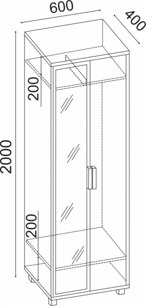 Шкаф 600 с зеркалом West (Риннер) в Невьянске - nevyansk.mebel-e96.ru