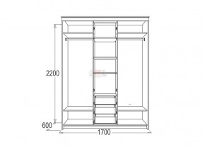 Шкаф для платья и белья Мираж 4 (1700) в Невьянске - nevyansk.mebel-e96.ru