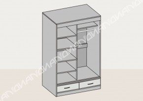Шкаф-купе 2-х дверный с ящиками и зеркалом (арт. 008) 1150 мм (Диал) в Невьянске - nevyansk.mebel-e96.ru