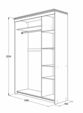 Шкаф-купе 1500 мм 3-х дверный Ольга-13 в Невьянске - nevyansk.mebel-e96.ru