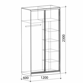 Шкаф-купе Рио 1-600 Бабочки (полки справа) в Невьянске - nevyansk.mebel-e96.ru