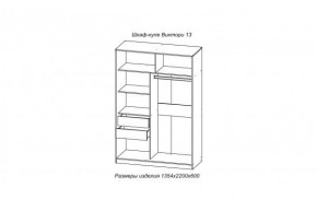 Шкаф-купе ВИКТОРИ-13 Анкор темный в Невьянске - nevyansk.mebel-e96.ru