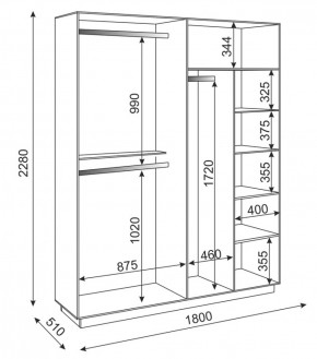 Шкаф 4-х дверный 1800 мм Тиффани М22 (Риннер) в Невьянске - nevyansk.mebel-e96.ru