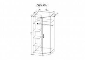 Шкаф угловой Софи  СШУ860.1 (ДСВ) в Невьянске - nevyansk.mebel-e96.ru