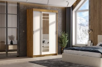 Шкаф-купе ШКП-7 1300 мм золотой/белый (СВ) в Невьянске - nevyansk.mebel-e96.ru