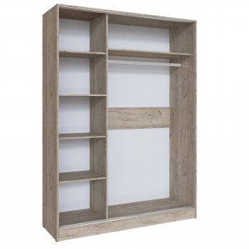 Шкаф-купе Стиль-2 1600 мм крафт белый/крафт серый (Текс) в Невьянске - nevyansk.mebel-e96.ru