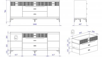Комод широкий Сиде (СБК) в Невьянске - nevyansk.mebel-e96.ru