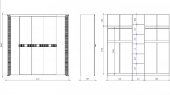 Шкаф 2300 мм 5-дверный NEW Сиде Белый (СБК) в Невьянске - nevyansk.mebel-e96.ru