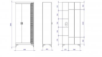 Шкаф 800 мм 2-дверный NEW Сиде Белый (СБК) в Невьянске - nevyansk.mebel-e96.ru
