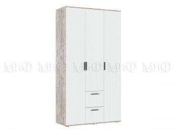 Шкаф 1200 мм Сильвия, дуб юкон/белый (Миф) в Невьянске - nevyansk.mebel-e96.ru