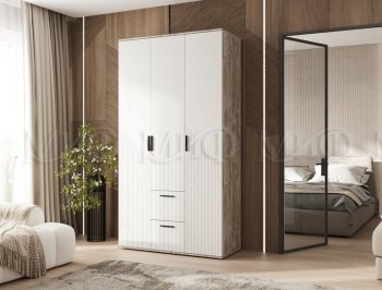 Шкаф 1200 мм Сильвия, дуб юкон/белый (Миф) в Невьянске - nevyansk.mebel-e96.ru