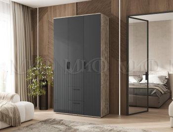 Шкаф 1200 мм Сильвия, дуб юкон/графит (Миф) в Невьянске - nevyansk.mebel-e96.ru