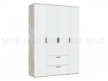 Шкаф 1600 мм Сильвия, дуб юкон/белый (Миф) в Невьянске - nevyansk.mebel-e96.ru