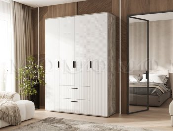 Шкаф 1600 мм Сильвия, дуб юкон/белый (Миф) в Невьянске - nevyansk.mebel-e96.ru