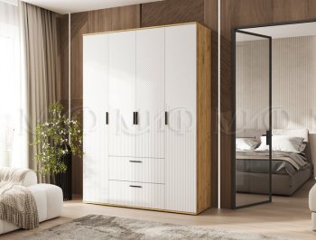 Шкаф 1600 мм Сильвия, крафт/белый (Миф) в Невьянске - nevyansk.mebel-e96.ru