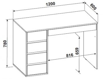 Стол компьютерный №13 (СВ) в Невьянске - nevyansk.mebel-e96.ru