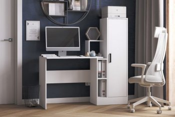 Компьютерный стол СКМ-2 белый (Микон) в Невьянске - nevyansk.mebel-e96.ru