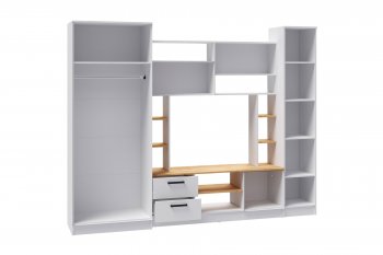 Стенка Соло дуб крафт/белый (Микон) в Невьянске - nevyansk.mebel-e96.ru