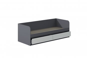 Кровать Соната 900 графит/белый (Зарон) в Невьянске - nevyansk.mebel-e96.ru