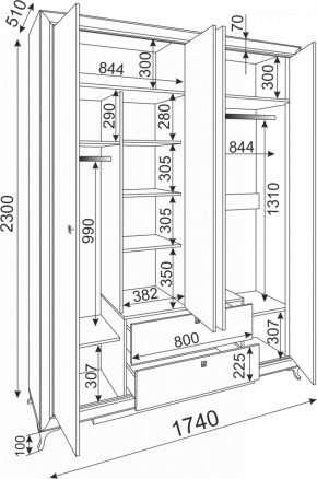 Спальный гарнитур Саванна модульный (Риннер) в Невьянске - nevyansk.mebel-e96.ru