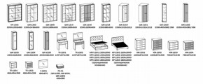 Спальный гарнитур ЛУНА (модульный)  Бодега белая в Невьянске - nevyansk.mebel-e96.ru