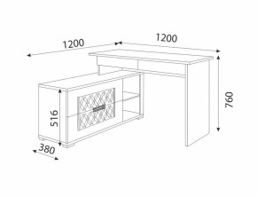 Письменный стол угловой М18 Тиффани (Риннер) в Невьянске - nevyansk.mebel-e96.ru