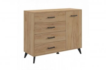 Комод-Тумба (1дв,4ящ) SVETLANA LOFT, дуб золотой (Генезис) в Невьянске - nevyansk.mebel-e96.ru