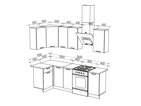 Кухонный гарнитур Техно 1.1*1.8 м Вариант 6 (Миф) в Невьянске - nevyansk.mebel-e96.ru