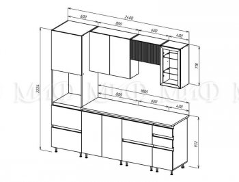 Кухонный гарнитур Техно-6 2400 мм (Миф) в Невьянске - nevyansk.mebel-e96.ru