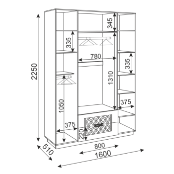 Шкаф распашной Тиффани М28 1600 мм (Риннер) в Невьянске - nevyansk.mebel-e96.ru