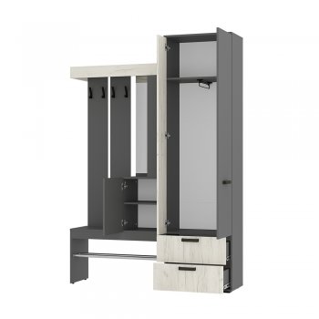 Прихожая Трамп графит/крафт белый (БТС) в Невьянске - nevyansk.mebel-e96.ru