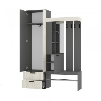 Прихожая Трамп графит/крафт белый (БТС) в Невьянске - nevyansk.mebel-e96.ru