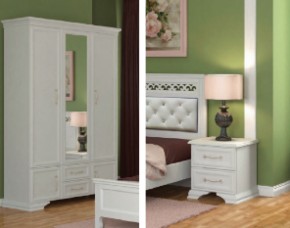 Тумба прикроватная 2ящ.  ГРАЦИЯ (лак) Белый / Белый (БМ) в Невьянске - nevyansk.mebel-e96.ru