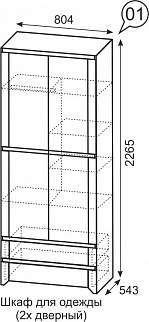 Шкаф 800 мм для одежды 2-х дв №1 Твист (ИжМ) в Невьянске - nevyansk.mebel-e96.ru