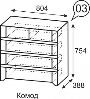 Комод №3 Твист (ИжМ) в Невьянске - nevyansk.mebel-e96.ru