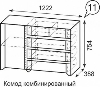 Комод комбинированный №11 Твист (ИжМ) в Невьянске - nevyansk.mebel-e96.ru